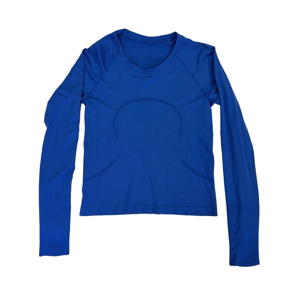 Lululemon Swiftly Tech Long Sleeve 2.0 Size 6 Blue Waist Length Running Shirt